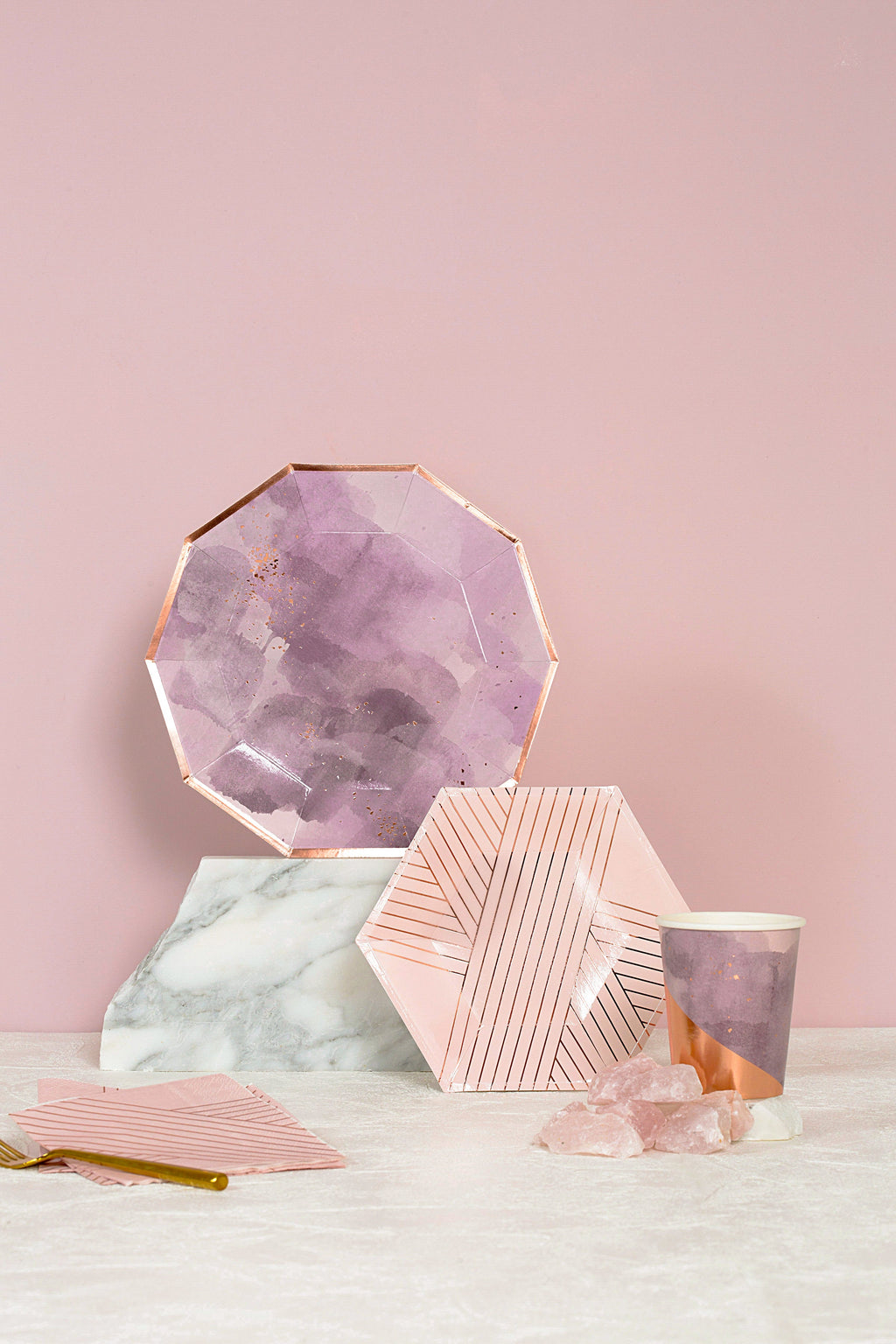 Amethyst - Light Purple Watercolor Premium Large Paper Plates