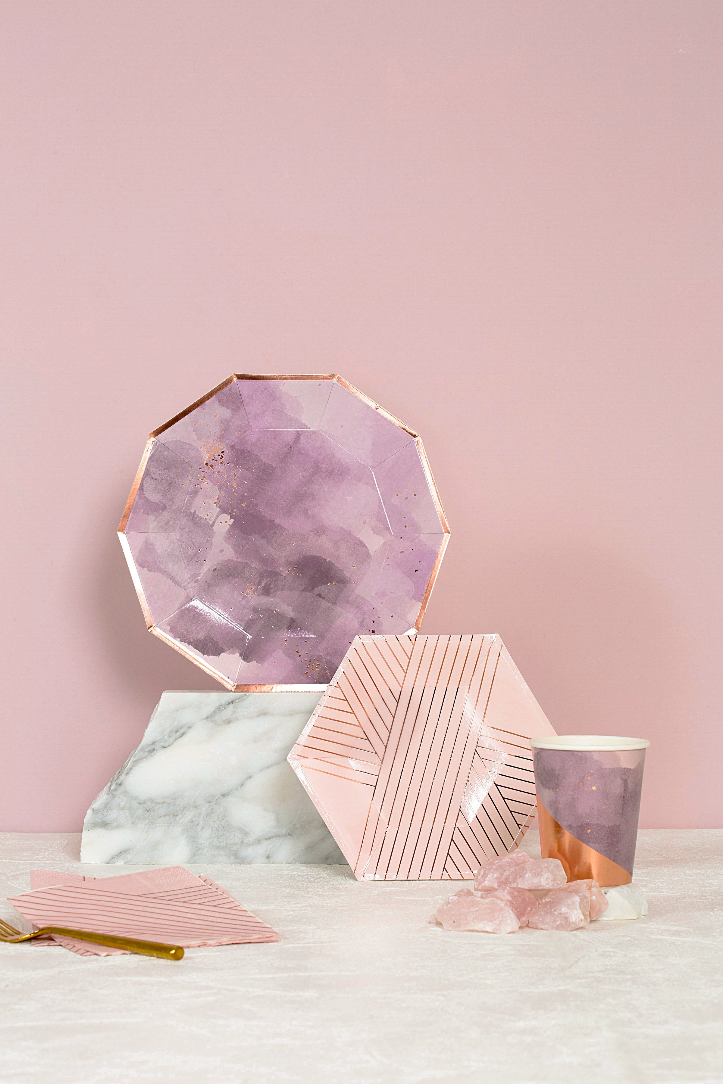 Amethyst - Light Purple Watercolor Premium Large Paper Plates