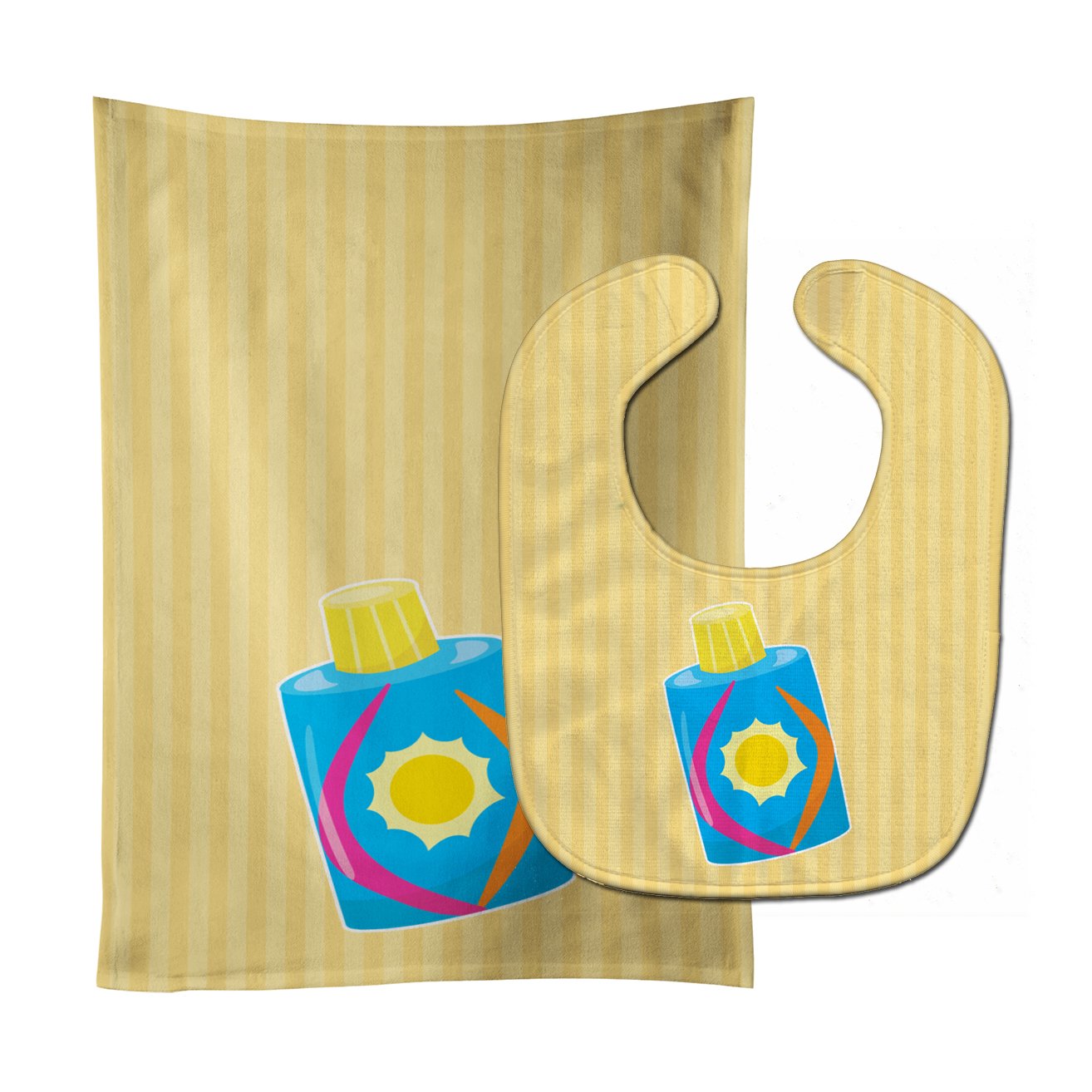 Beach Baby Girl Lotion Baby Bib & Burp Cloth BB8661STBU