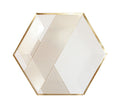 Blanc - White Striped Premium Large Paper Plates