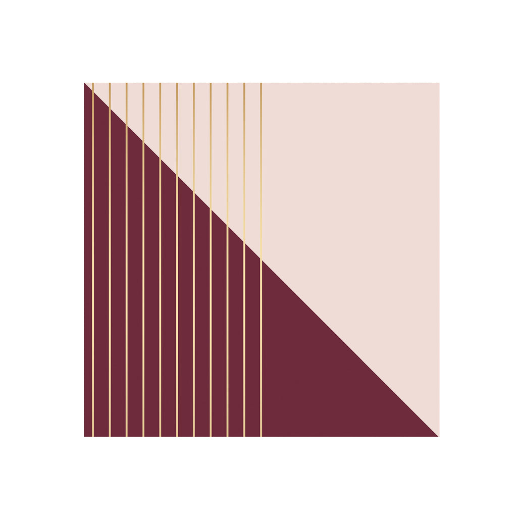 Bordeaux - Maroon Pink Colorblock Lunch Paper Napkins