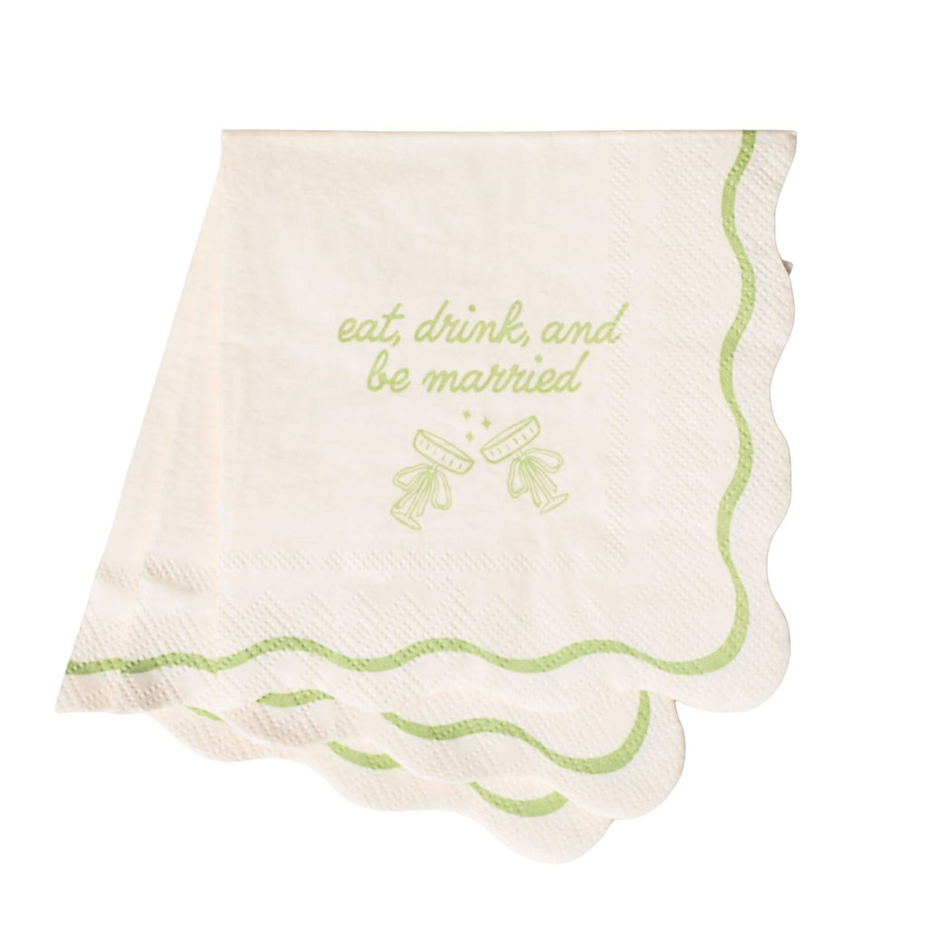 Eat, Drink, & Be Married - Wedding Cocktail Napkins