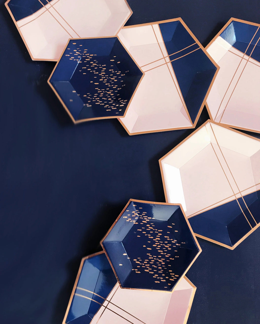 Navy & Blush Pink Cocktail Napkins
