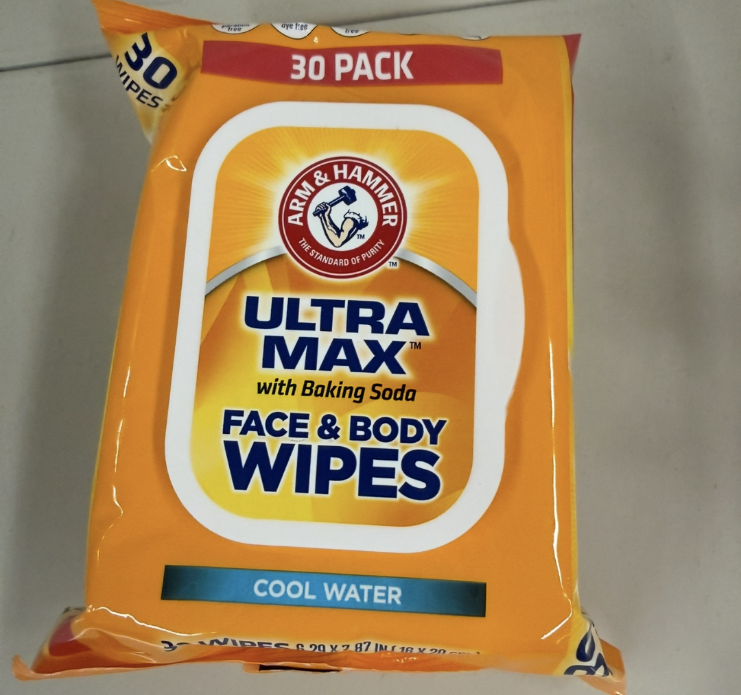 Arm & Hammer Ultra Max with Baking Soda Face & Body Wipes - 30 Pack