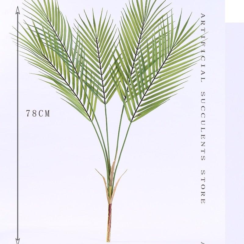 Green Artificial Palm Leaves Plastic Tropical Tree Fake  Indoor Outdoor Garden Home Outdoor Decorations