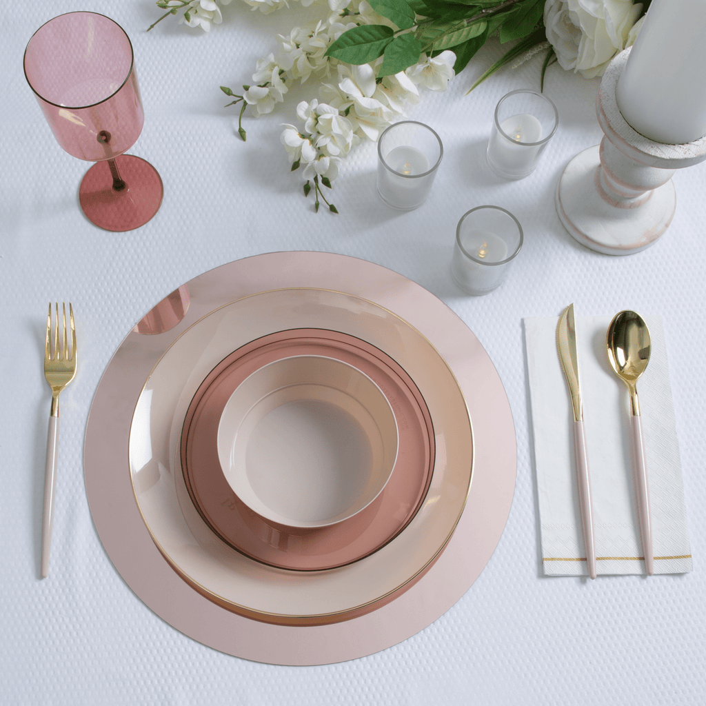 13" Rose Gold Round Light Weight Mirror Charger Plate