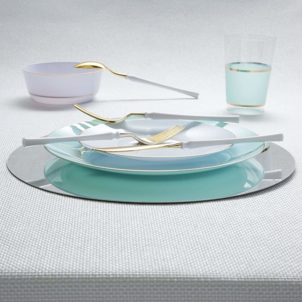 Neo Classic White • Gold Plastic Cutlery Set | 32 Pieces