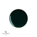 Round Emerald Green and Gold Plastic Plates | 10 Pack